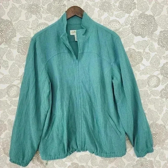Orvis Full zip Mock neck Textured Women's Jacket L - Picture 1 of 6